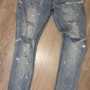 Distressed Blue Jeans